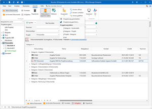 Gruppierte Dokumententabelle