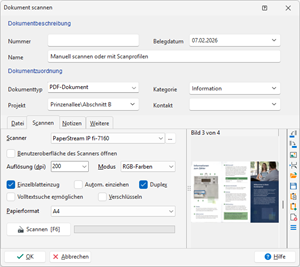 Papierbelege scannen