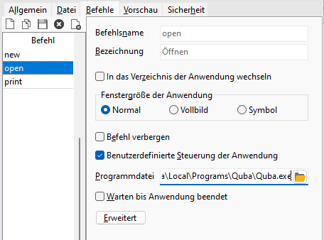 XRechnung mit Quba.exe verknüpfen