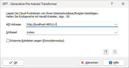 GPT-Dienst mit API-URL