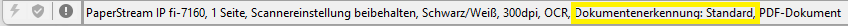 Darstellung in der Tabelle