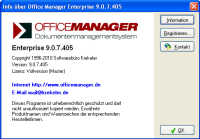 Office Manager DMS 9.0: Screenshot der Info