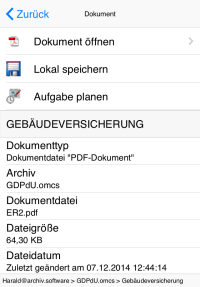 App Dokumentdetail