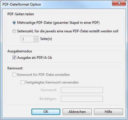 PDF-Dateiformat Option
